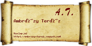 Ambrózy Teréz névjegykártya
